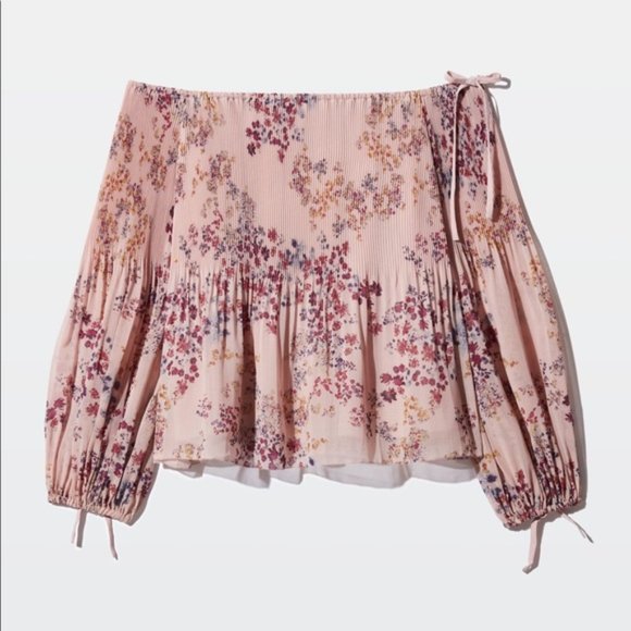 Aritzia Wilfred Chiffon Pleated Talence Blouse - Picture 1 of 8